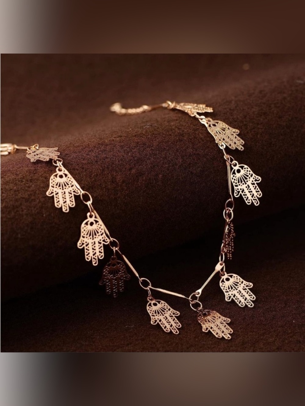 14k Gold Plated Hamsa Charm Bracelet